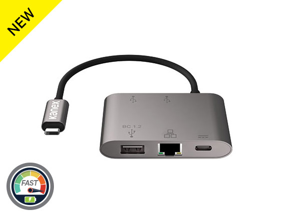 USB-C™ to Gigabit Ethernet Hub with Power Delivery
