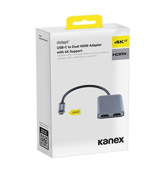 iAdapt USB-C to Dual HDMI™ Adapter with 4K Support