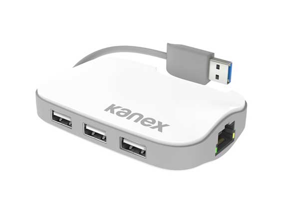 Kanex Dual Role Gigabit Ethernet with 3-Port USB Hub USB3GBITX 